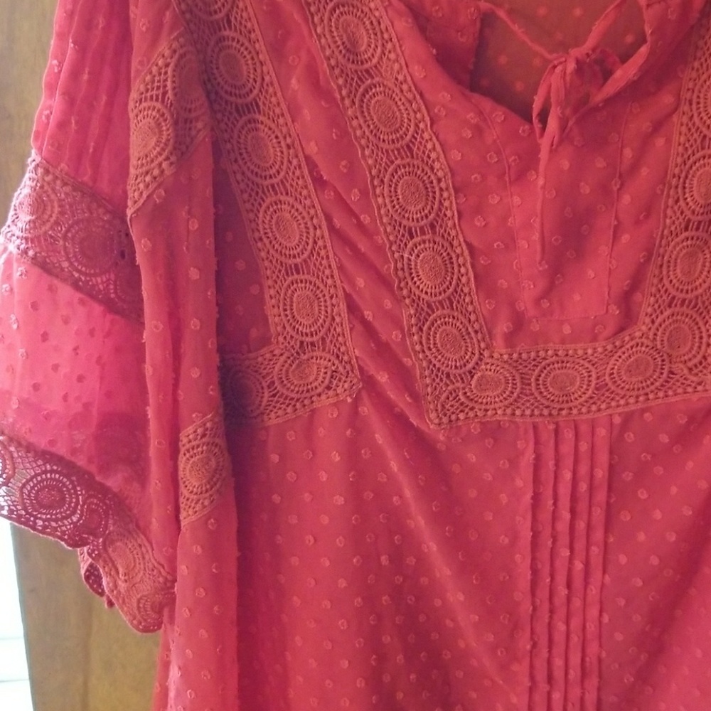 Red decorative blouse